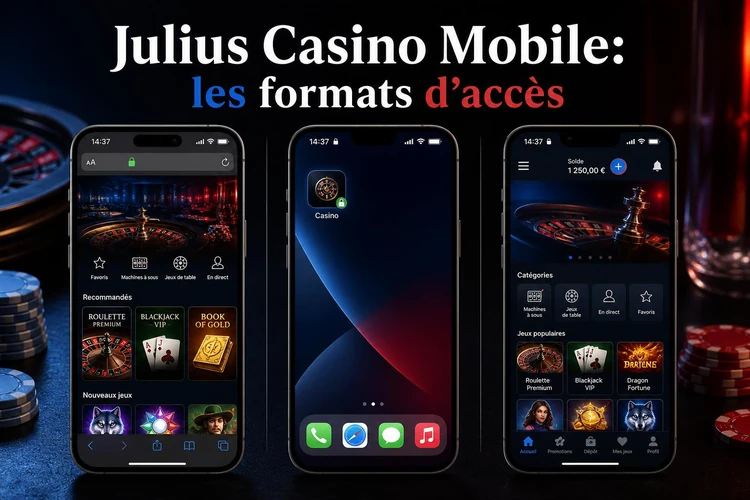 Julius Casino Mobile: navigateur, web app ou application